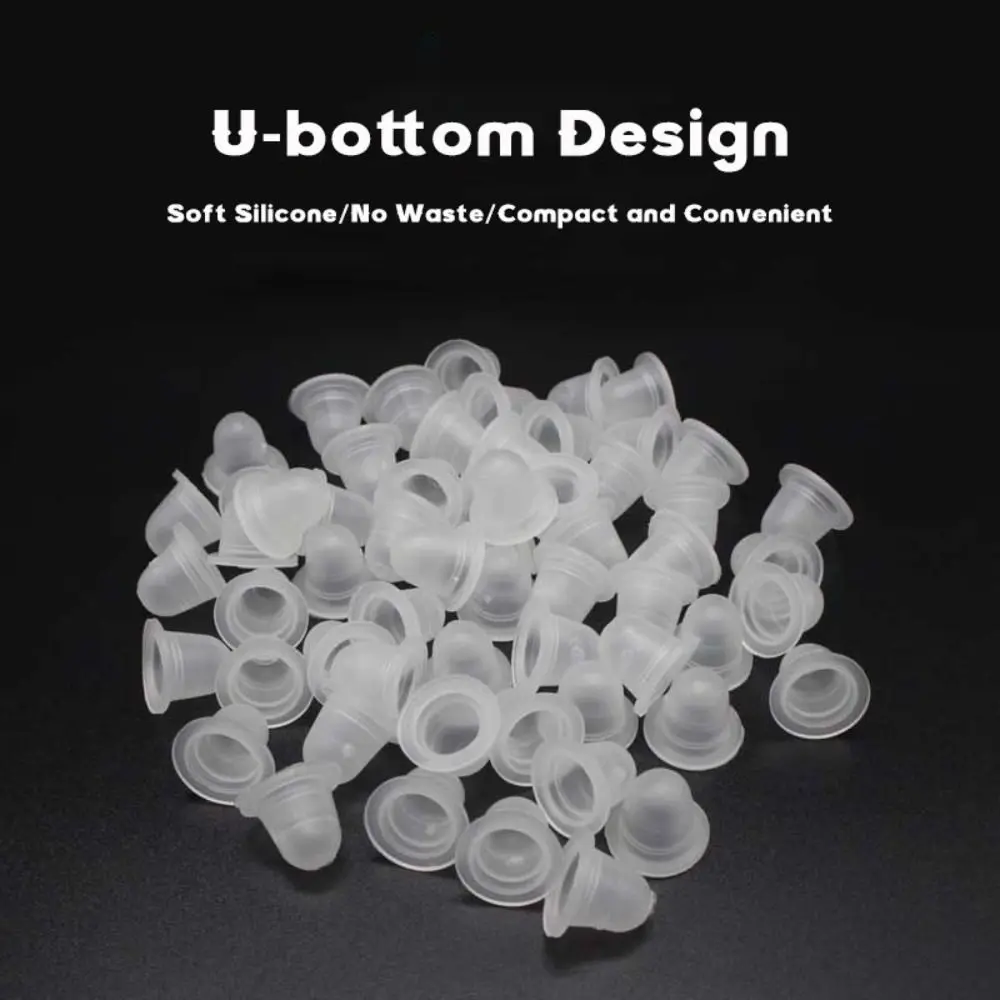 100PCS Silicone Ink Cups Microblading Disposable Pigment Cups Multifunctional Eyelash Extension Glue Tray Tool Accessories