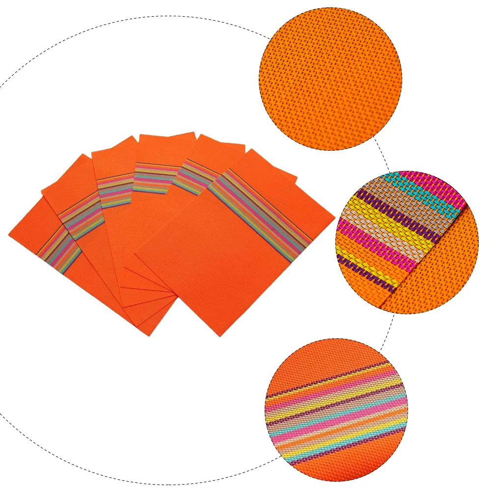 

6 Pcs Dinner Mats Placemat Insulation PVC Table Heat Coaster Orange Washable Placemats Meal