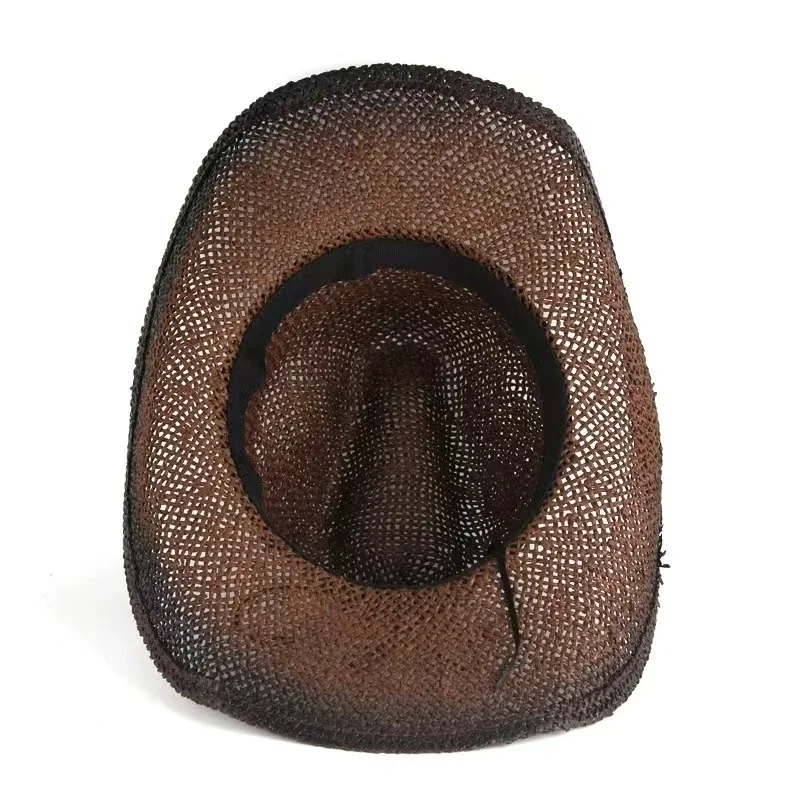 

2026 Handmade Weave Hollow Western Cowboy Hat For Men Women Summer Outdoor Cowgirl Beach Sun Straw Hat sombrero hombre