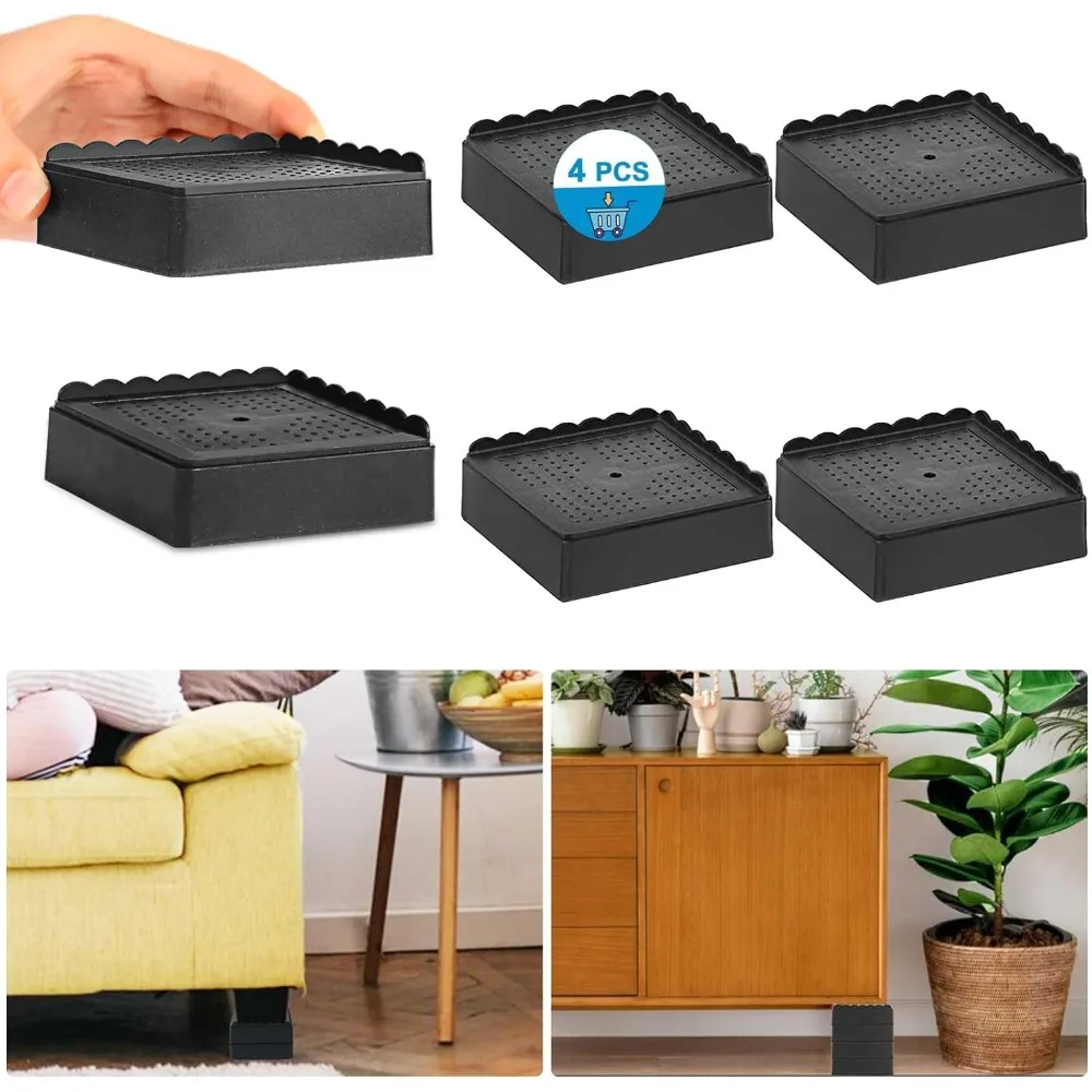 

Bed Risers 1 inch, 2 inch, 3 inch, 4 inch Heavy Duty, Adjustable Furniture Riser for Table Desk Couch Sofa Chair Recliner Leg Fr