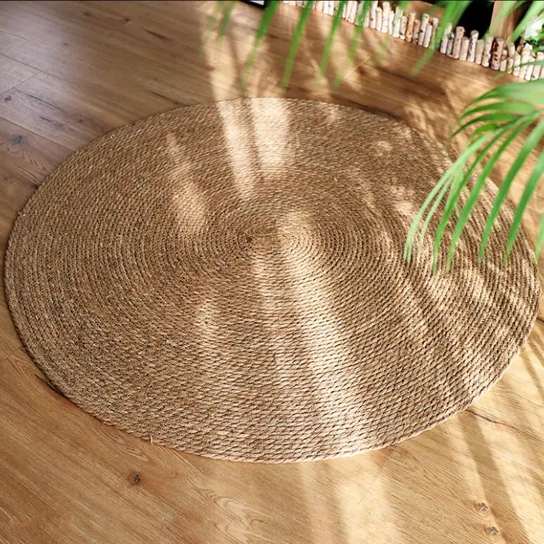 Water Grass Hand-Woven Carpet Straw Jute Carpet Hotel Garden Style For Living Room Coffee Table Bedside Floor Mat Round Rug