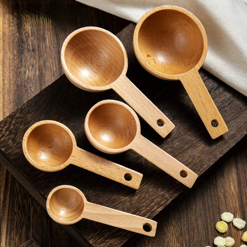 Wooden Measuring Coffee Scoop Coffee Spoon in Beech Wood Tablespoon for Coffee Beans, Ground Beans, Protein Powder, Spices, Tea