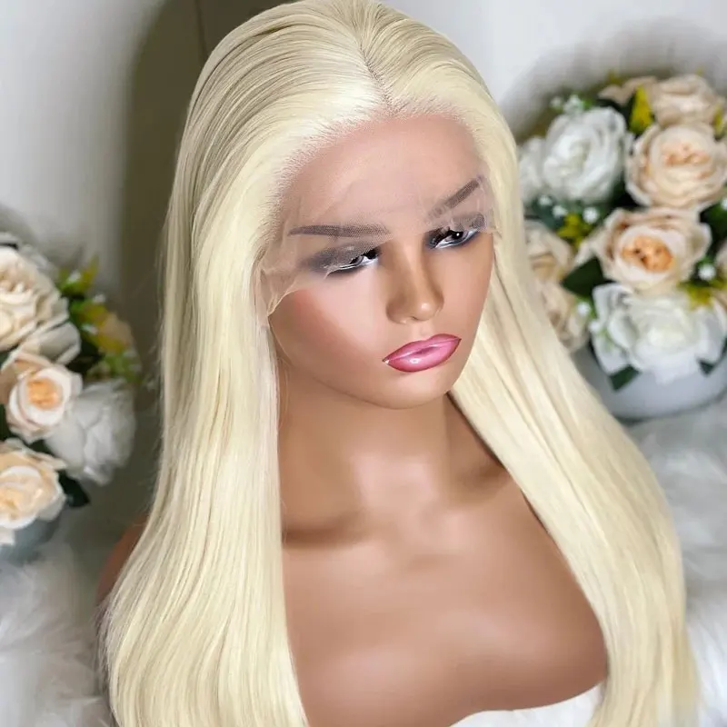 

Honey Blonde Straight Synthetic 13x4 Lace Front Wigs Glueless High Quality Heat Resistant Fiber Hair Natural Hairline For Women