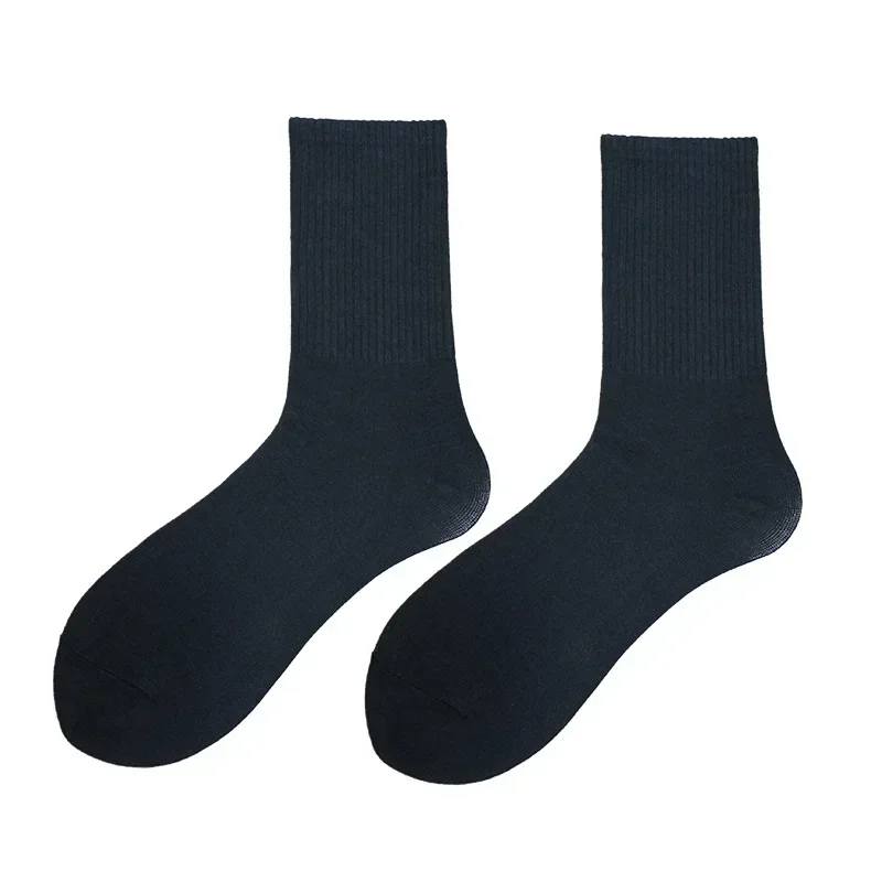 Socks pile of socks in autumn, pure cotton thin pure color, long socks, black and white spring and autumn women's