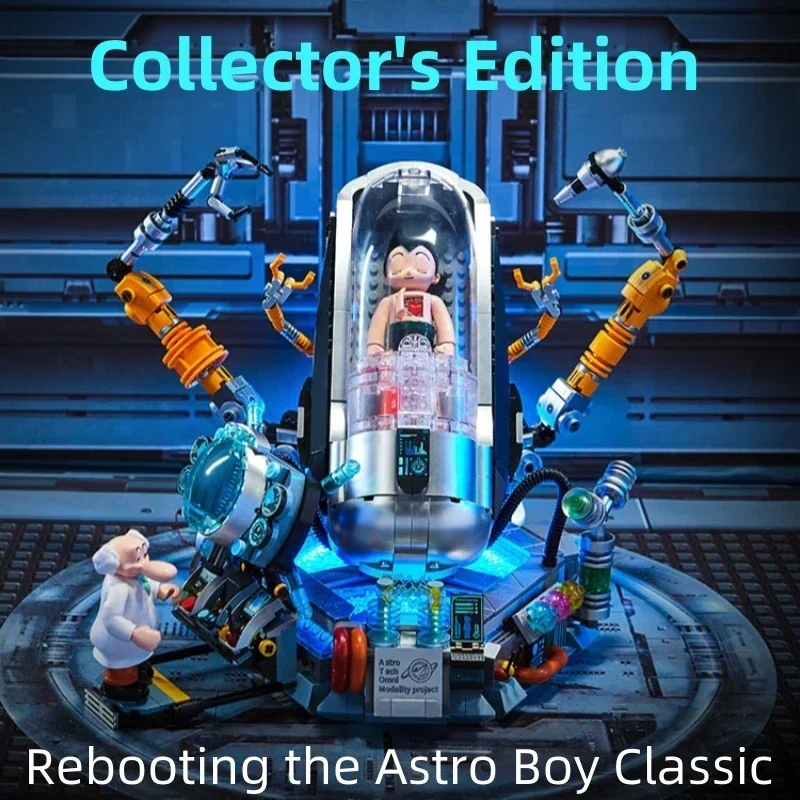 Pantasy Astro Boy Awakening Moment Building Block Kit Diy Cartoon Robot Puzzle Building Model Toys Collection Desktop Ornaments