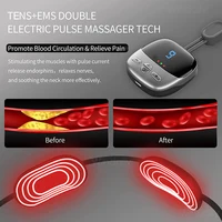 2025 Mini masseur de cou suspendu Portable avec chaleur électrique EMS TENS impulsion compresse chaude masseur de colonne cervicale intelligent épaule 3