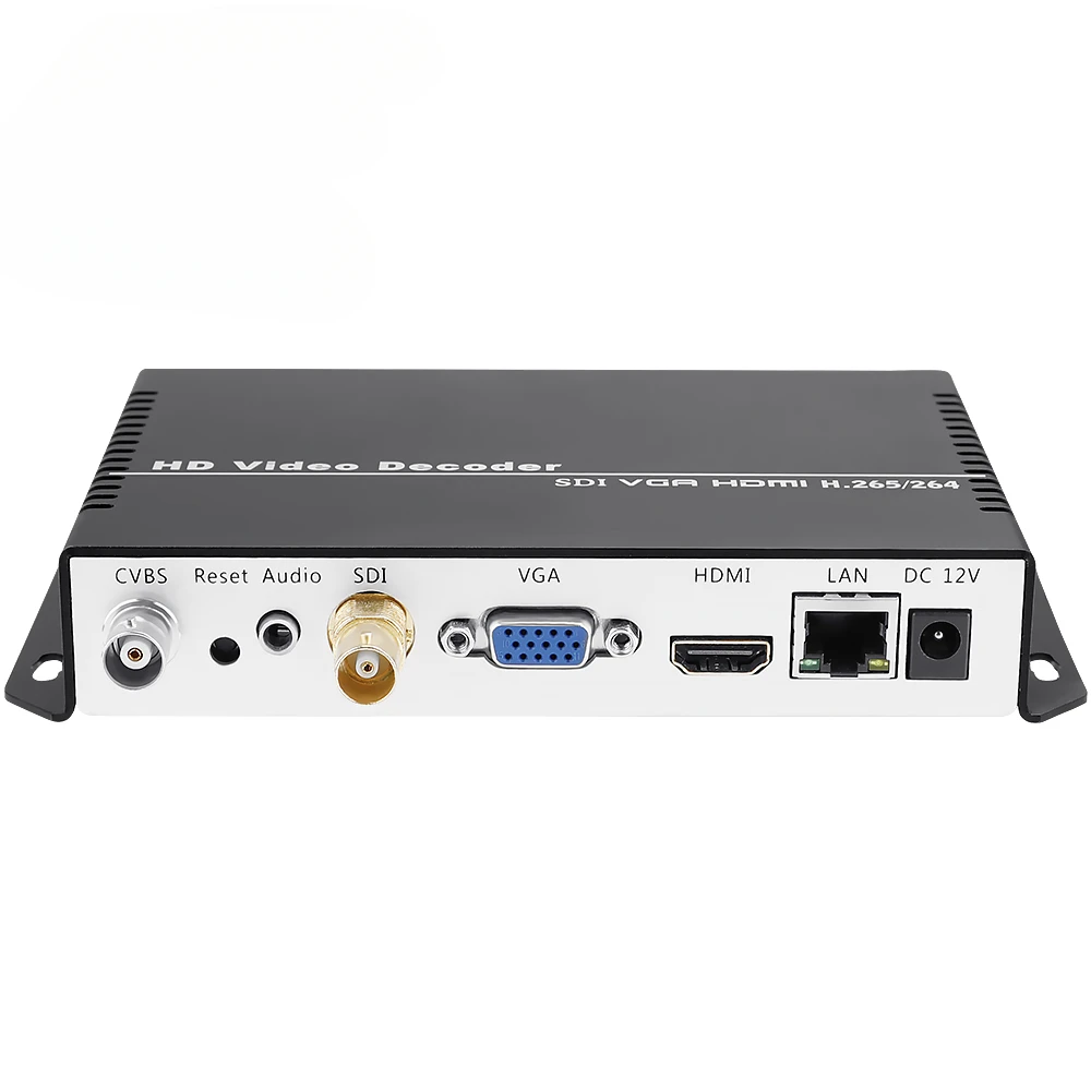 4K HD HEVC H.265 H264 IP SRT RTMP RTMPS to SDI HDMI CVBS VGA Audio Video Decoder for IP camera