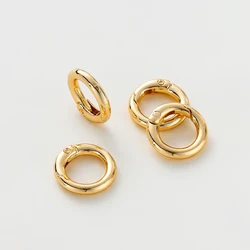 5Pcs 20mm 14K/18K Gold Color Brass Round Connector Clasps for Charms Pendants High Quality DIY Jewelry Making Findings