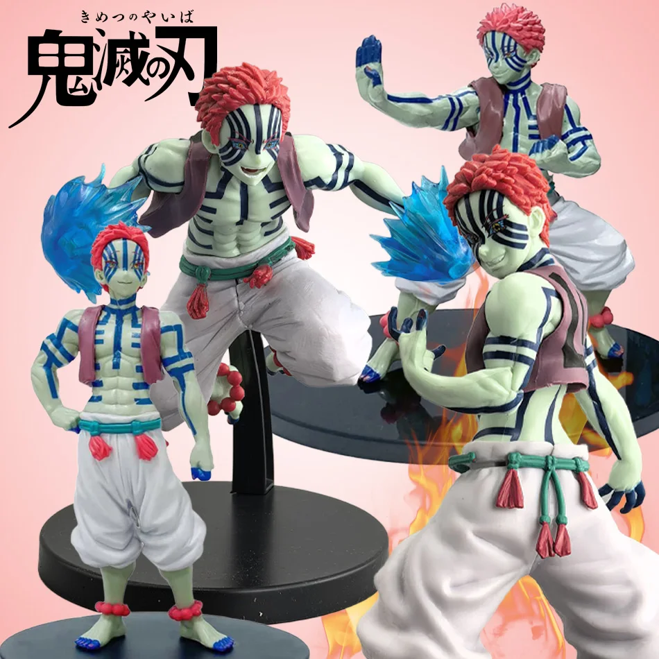 Auf Lager: Beliebte Demon Slayer Akaza Hakuji Anime-Figur, Modellpuppe, Actionfigur, PVC-Dekoration, Desktop-Ornament, Spielzeug