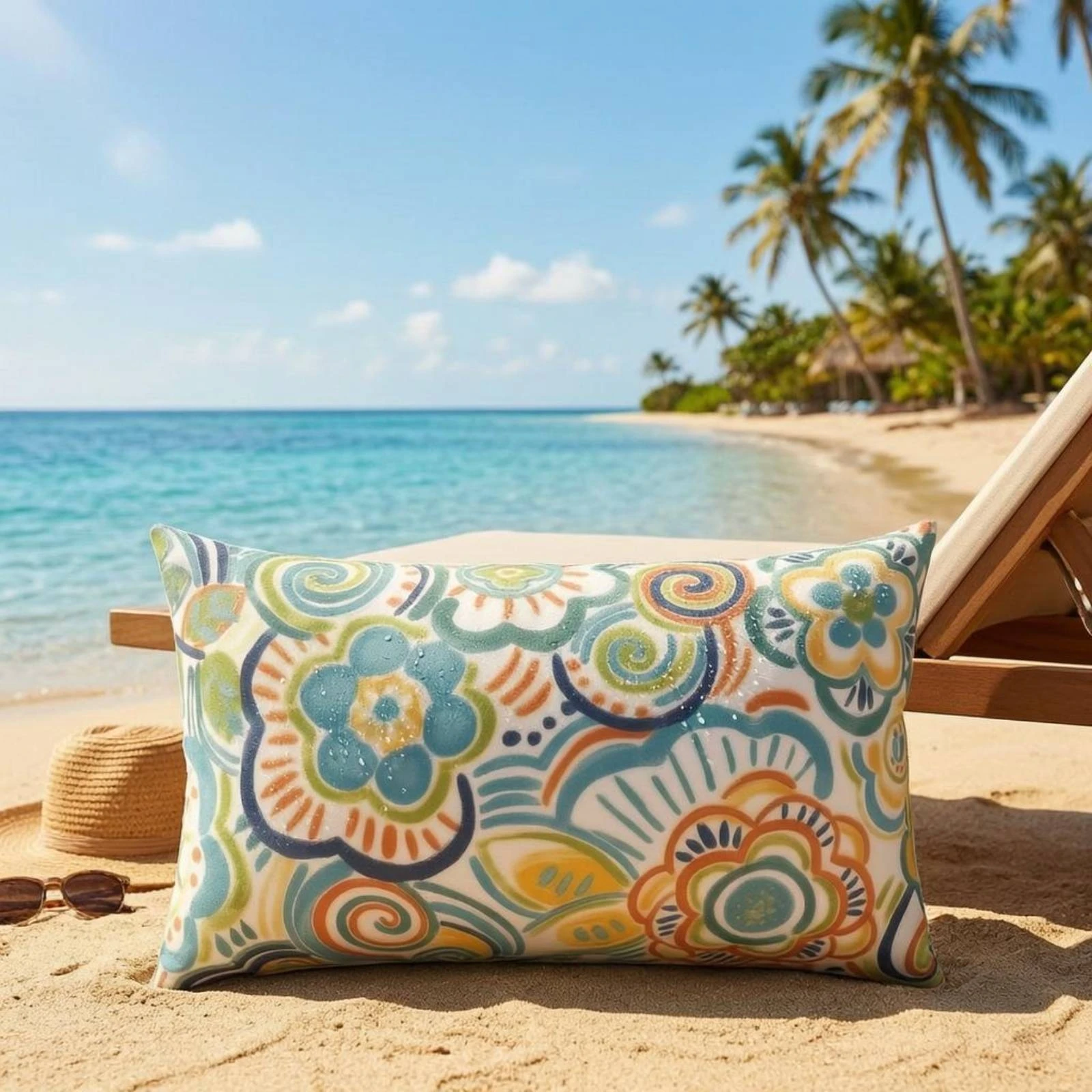 Outdoor Chair Pillow Waterproof Lounge Chair Cushion Chaise Lounge Cushion Removable Cover Home Seating Concealed Zipper