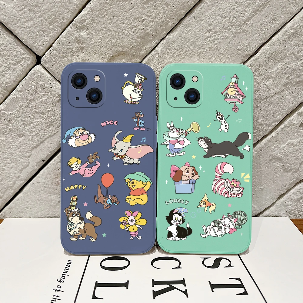 Disneies Winnies The Poohs Phone Case for IPhone 15 14 13 12 11 Pro Max Mini X XR XSMAX 8 7 6S Plus Soft Liquid Silicone Cover