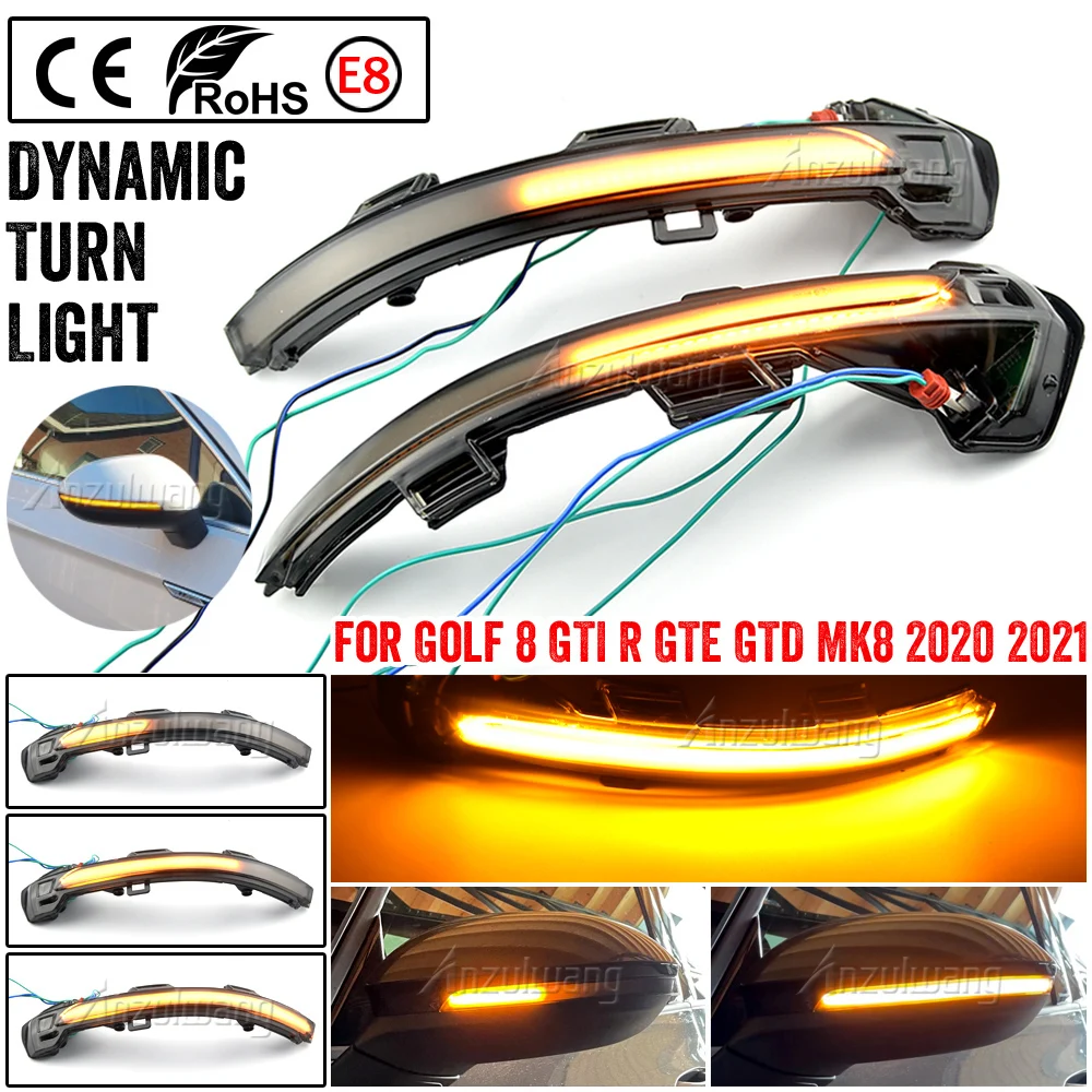 

No Errors Light Mirror Indicator Sequential For VW Volkswagen Golf 8 GTI R GTE GTD MK8 Dynamic Blinker LED Turn Signal