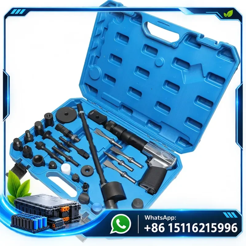 HTL Air Hammer Kit, Flat Head Chisel, Tapered Punch Tail Cutting Tool, Diesel Injector Remover, Adapter, Body Repair Tool