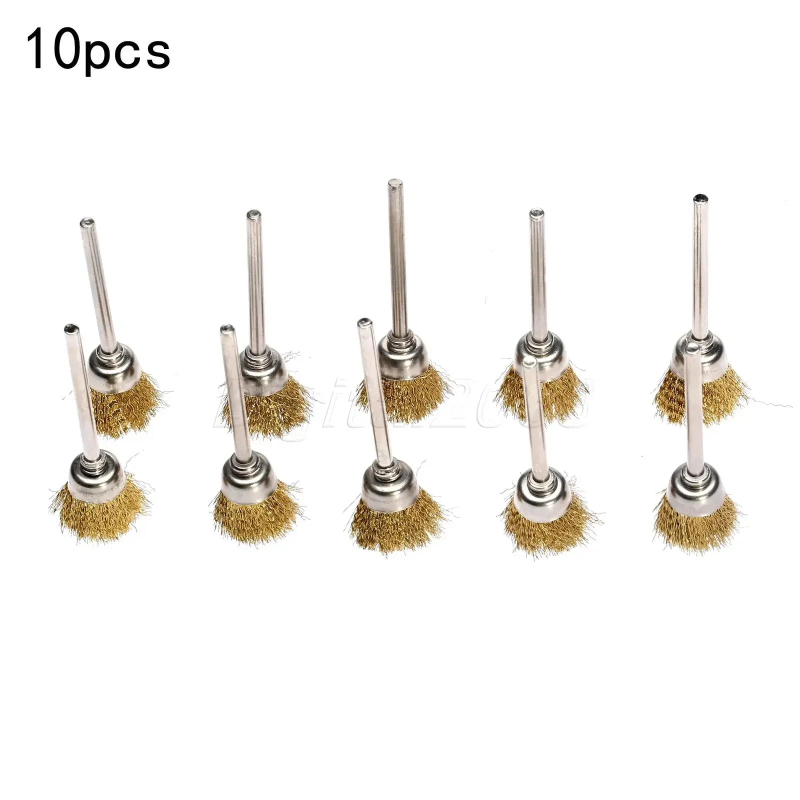 10Pcs Dremel Rotary Tools Die Grinder Brass Wire Cup Brush Fit Dremel Rotary Tool Accessory Polishing Buffing 15mm