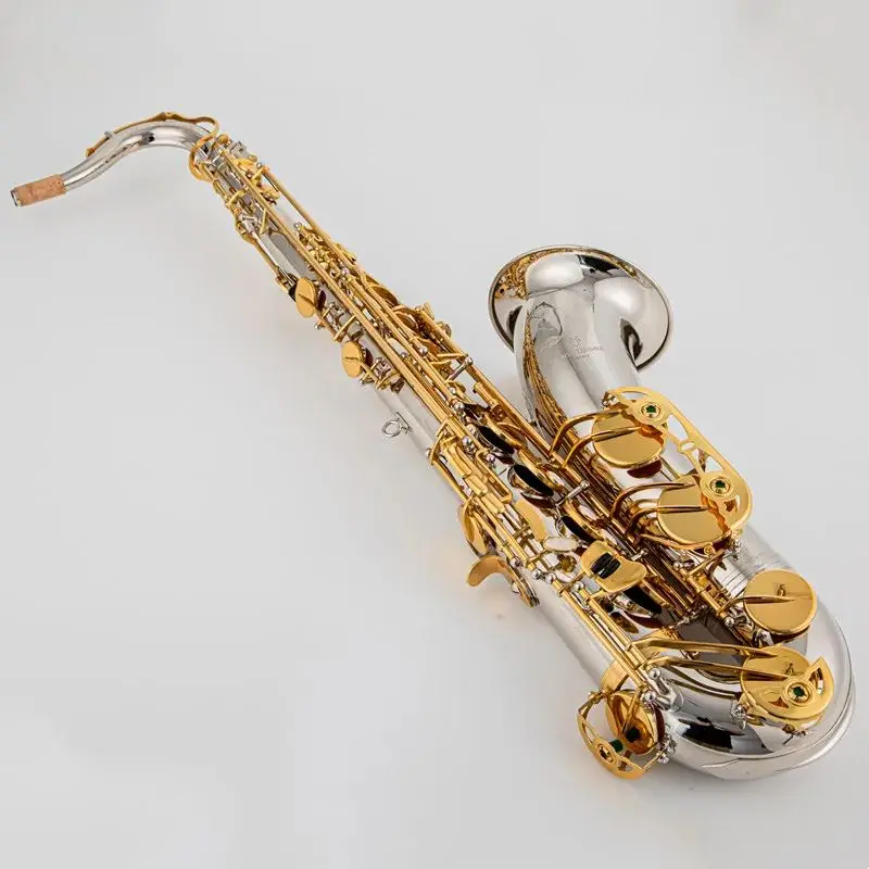 Musical Instruments T WO37 Tenor Saxophone Bb Tone Nickel Plated Tube Gold Key Sax With Case Mouthpiece Gloves