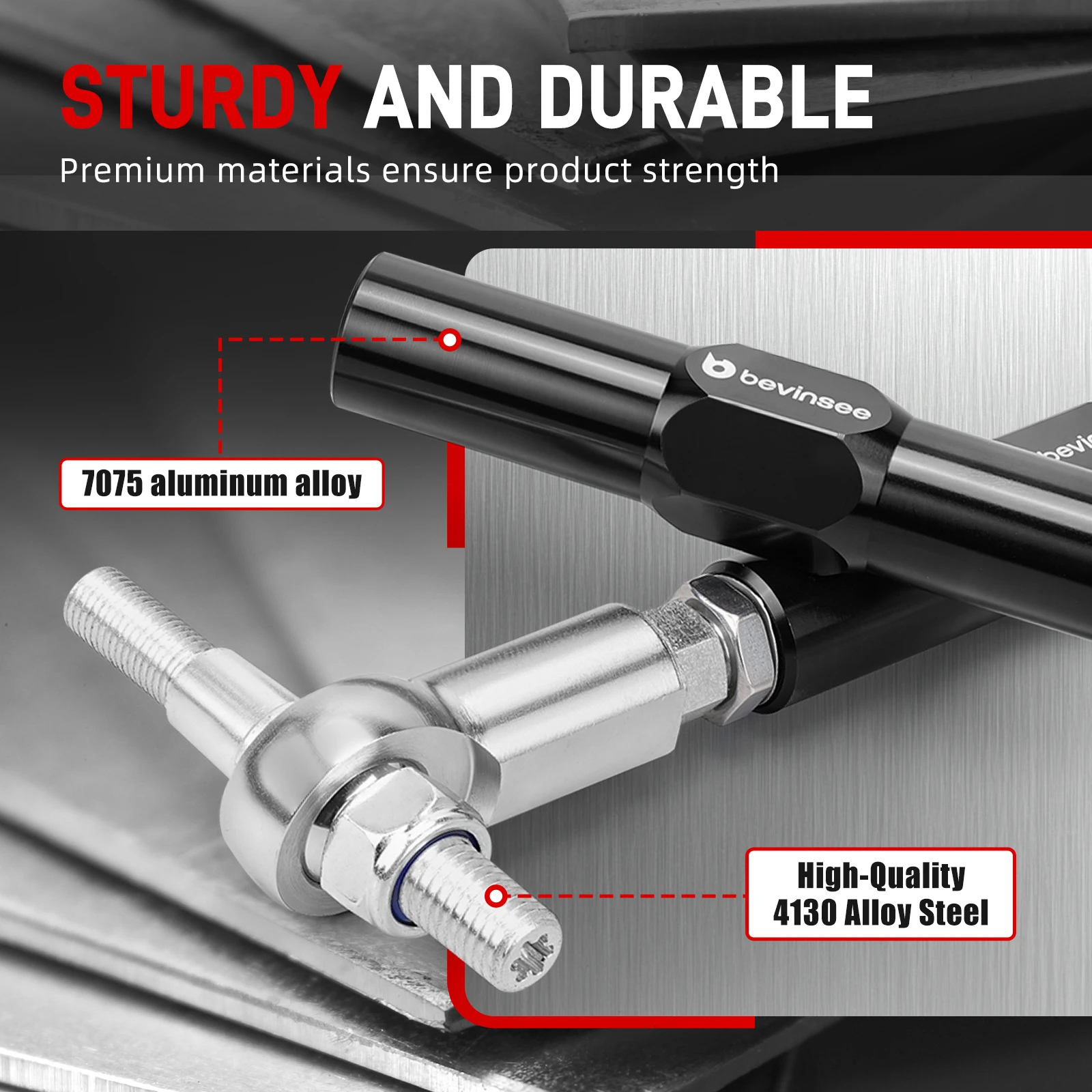 BEVINSEE Bump Steer Adjustable Tie Rods Aluminium Alloy for BMW E46 Z4 E85 E86, Replace for 32106774220/32106774221/32101095958