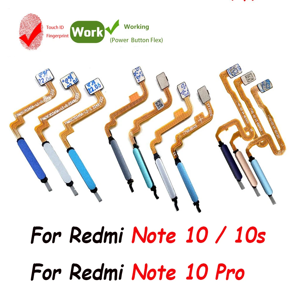 Sensor de huellas dactilares para Xiaomi Redmi Note 10 Pro 10s 10 4G 5G, botón de menú de regreso a casa, Cable de cinta flexible