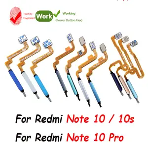 Bilashmart Xiaomi Redmi Note 10 Pro 10s 10 4G 5G Fingerprint Sensor Home Return Key Menu Button Flex Ribbon Cable