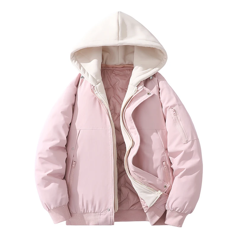 الرجال سميكة المرقعة سترات الرجال عادية فضفاض معطف دافئ الرجال القطن وسادة مبطنة الرجال مقنعين سترة الذكور الشارع الشهير الشتاء ملابس خارجية