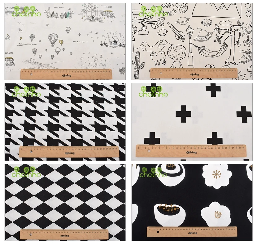 Sewing Geotextile Fabric - Chainho,Printed Cotton Linen Fabric,DIY Quilting Sewing