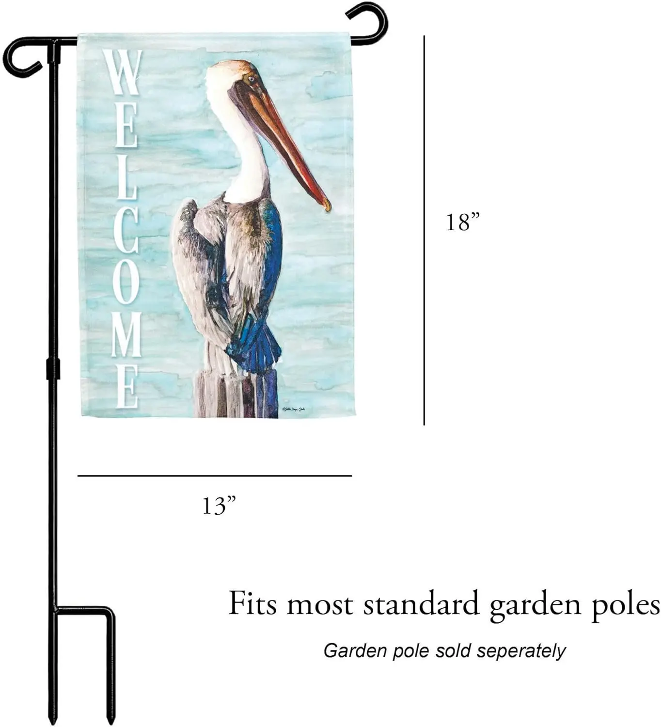 Magnolia Garden Welcome Brown Pelican 13 x 18 Inch Polyester Garden Flag ZZJ LLG GGO
