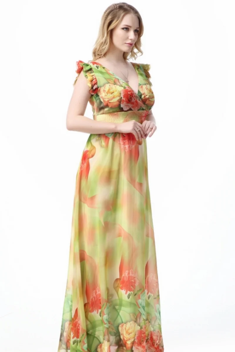 2025 Chaomeng Holiday Beach Dress Damenkleider in großen Größen mit Spitzen-Patchwork-Blumenmädchenkleider beliebt
