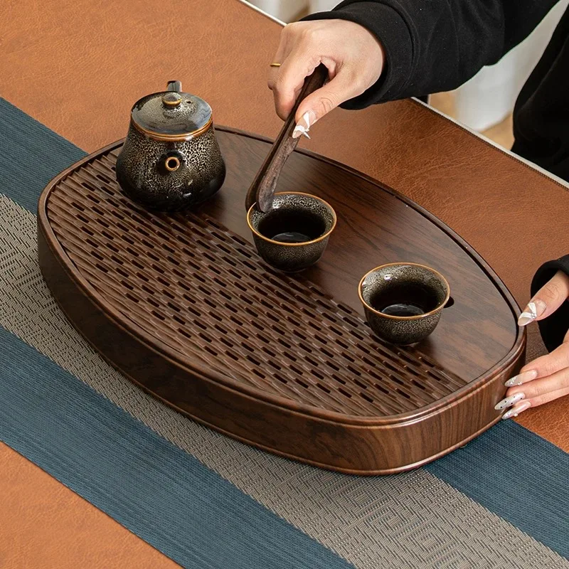 

Wooden Serving Tea Tray Decorative Accessories Table Pot Drainage Tea Tray Valet Living Room Hospitality Bandejas Home Products