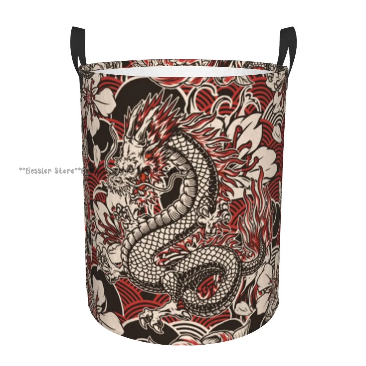 

Japanese Vintage Pattern Laundry Basket Folding Dirty Clothes Toys Storage Bucket Household