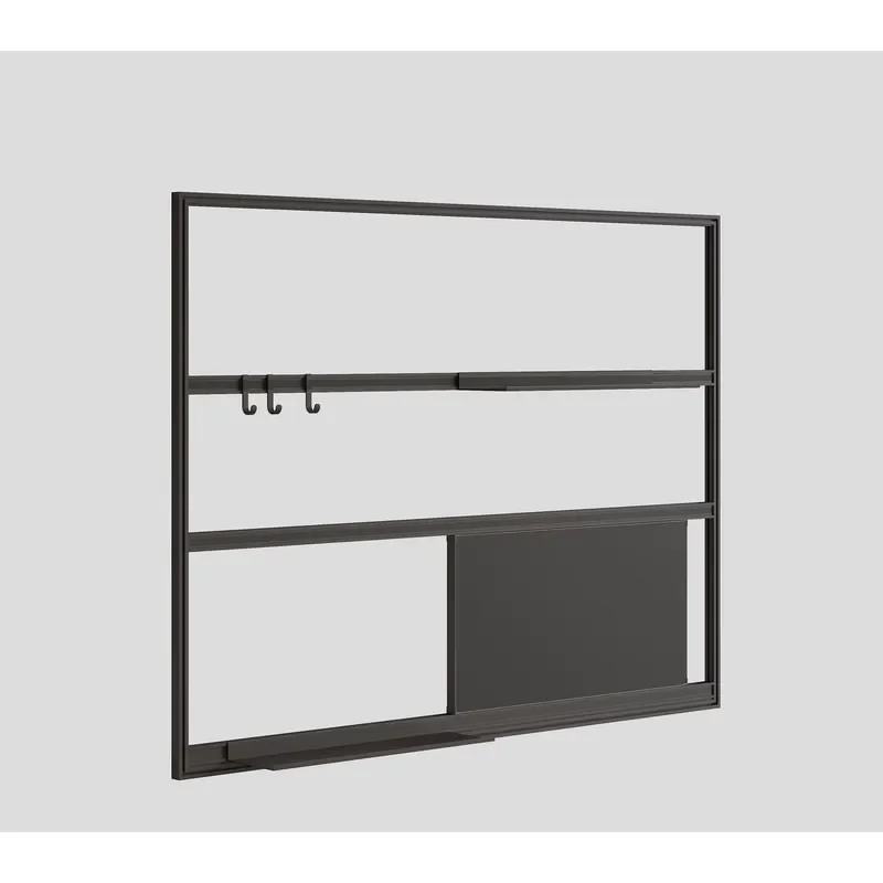 Modern Wall Mounted Aluminum Bookshelf Large Capacity Storage Rack Easy Install Multifunctional Study Shelf for Home Office