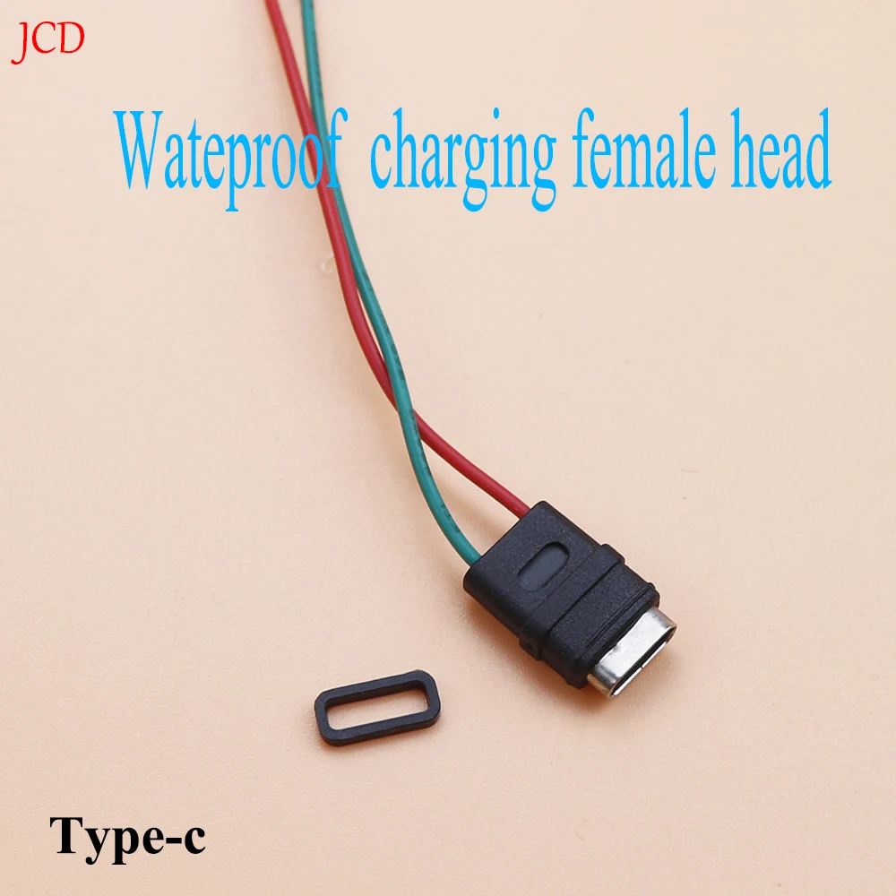 1 piece USB Type-c Welding Wire Waterproof Female Socket IPX7 Type C 2Pin with Cable Charging Head Connector