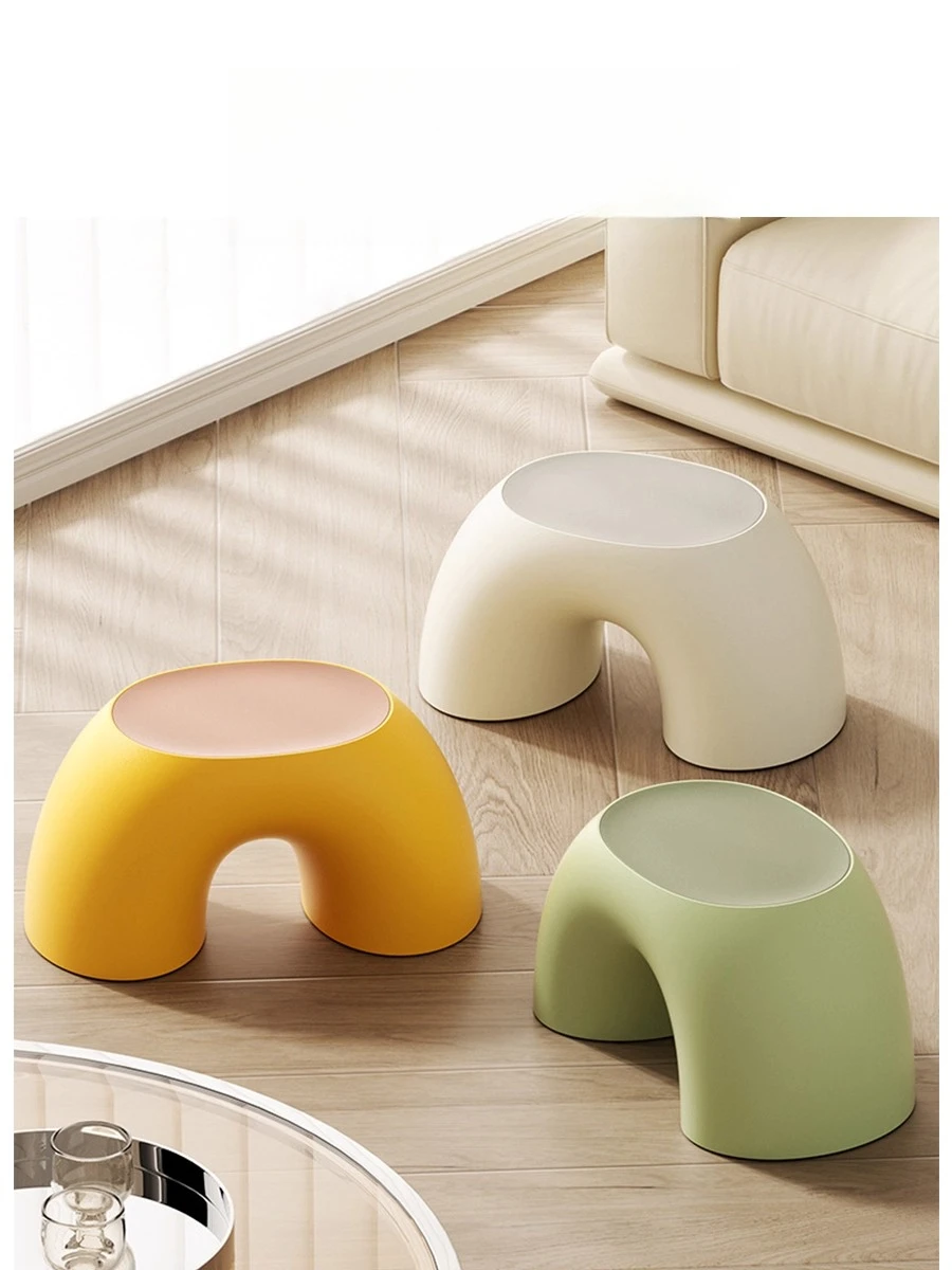 

Household children, thickened rainbow low stool, non-slip round bench, bathroom foot stepping
