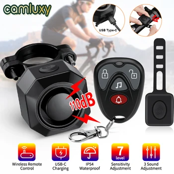 Camluxy Allarme bici moto Telecomando antifurto Allarme vibrazione 113dB Allarme antifurto bicicletta scooter impermeabile
