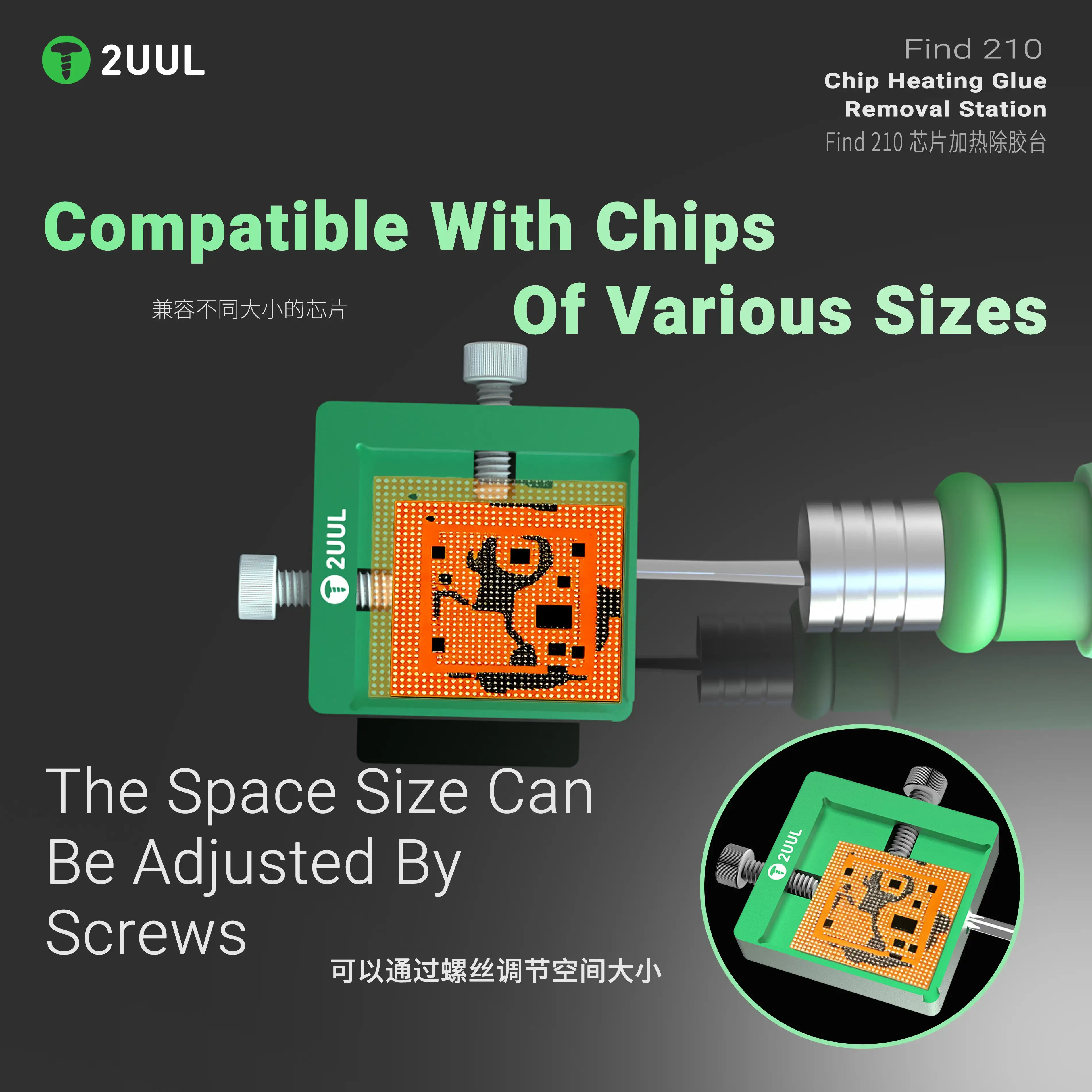

2UUL FD40 Chip Heating Glue Removal Station Support C210 Soldering Iron Tips Phone IC BGA Glue Motherboard Degumming Platform