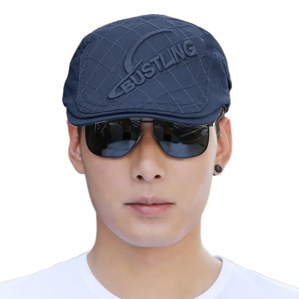 Fashion Breathable Berets Hat Adjustable UV Protection Peaked Cap Cotton Casual Newsboy Hat Men