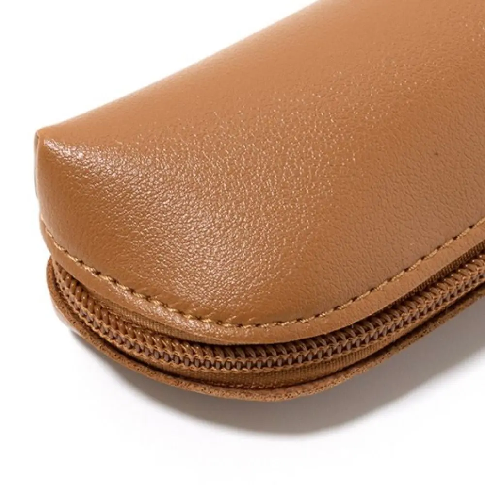 Винтажная кожаная сумка-карандаш на молнии, защитная сумка, настольный органайзер, чехол для ручек, сумка для хранения, высококачественная большая вместимость