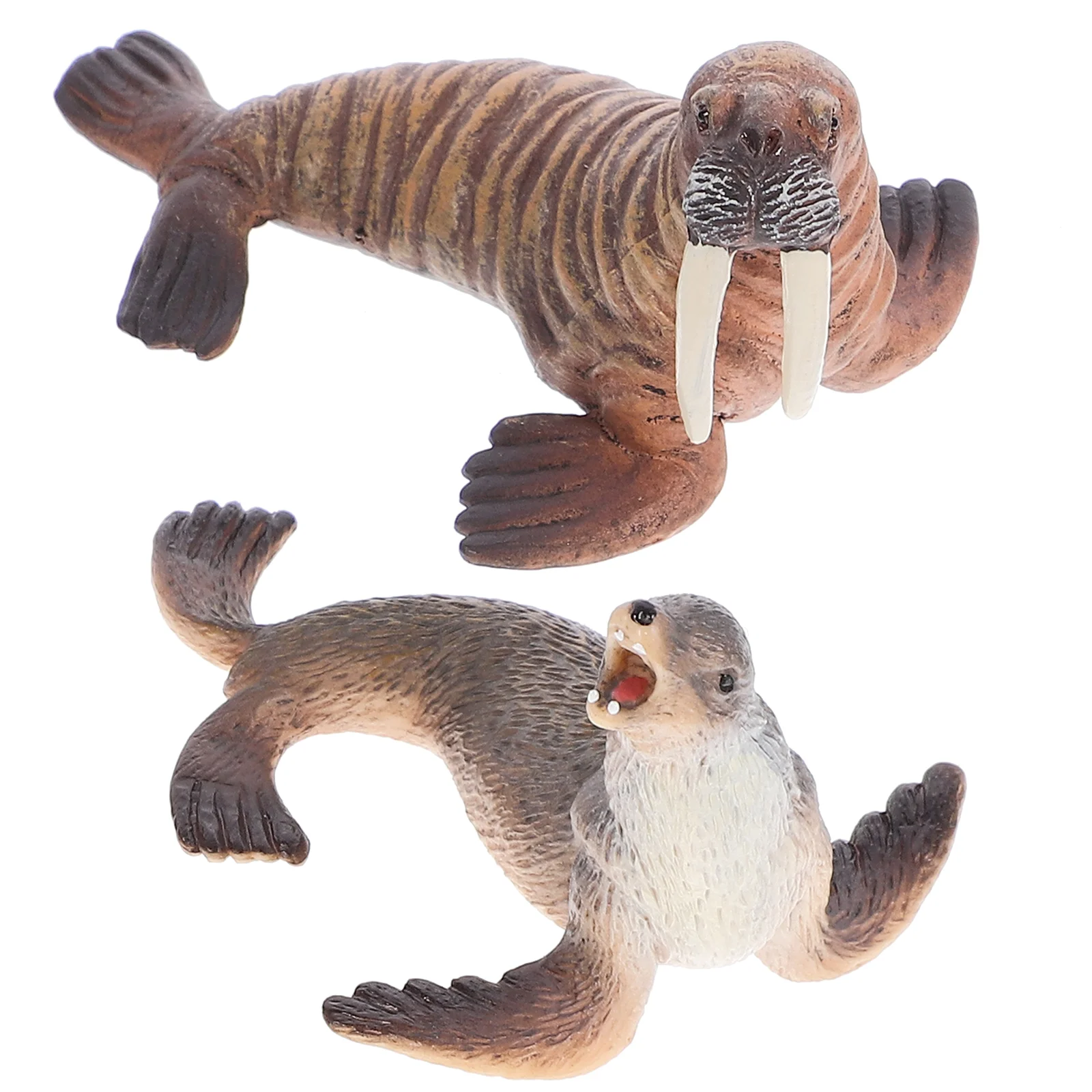 Sea ​​lion Walrus Toy Small Animal Ornament Ornaments Realistic Model Marine Plastic Simulation Cognitive Decor