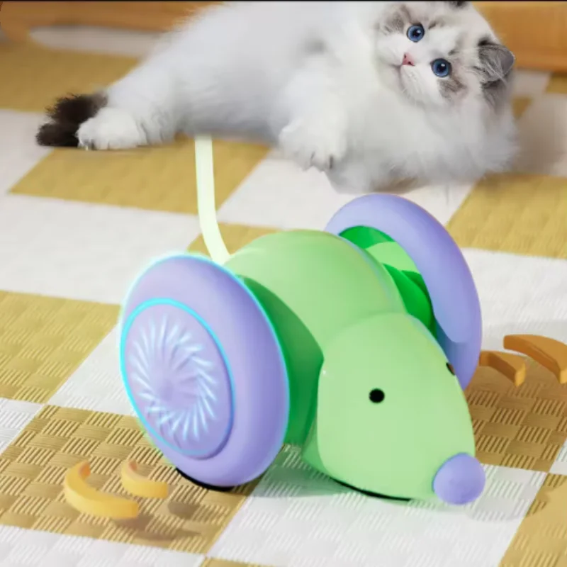 Interactive Electric Mouse Car Toy for Cats Rechargeable Automatic Intelligent Obstacle Avoidance Intelligent Kitten Plaything
