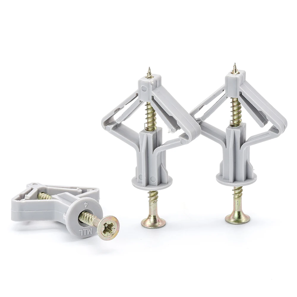 20sets Plastic Expansion Drywall Anchor Kit with Self-tapping Screw M8 Hollow Drywall Anchor Bolt for Gypsum Board Fiberboard