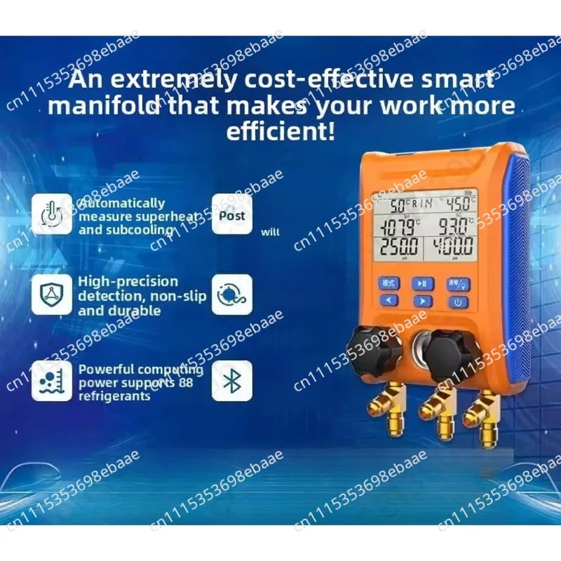 LMG-10 manifold air conditioning pressure gauge refrigerant charging tool kit (refrigerant vacuuming digital pressure gauge)