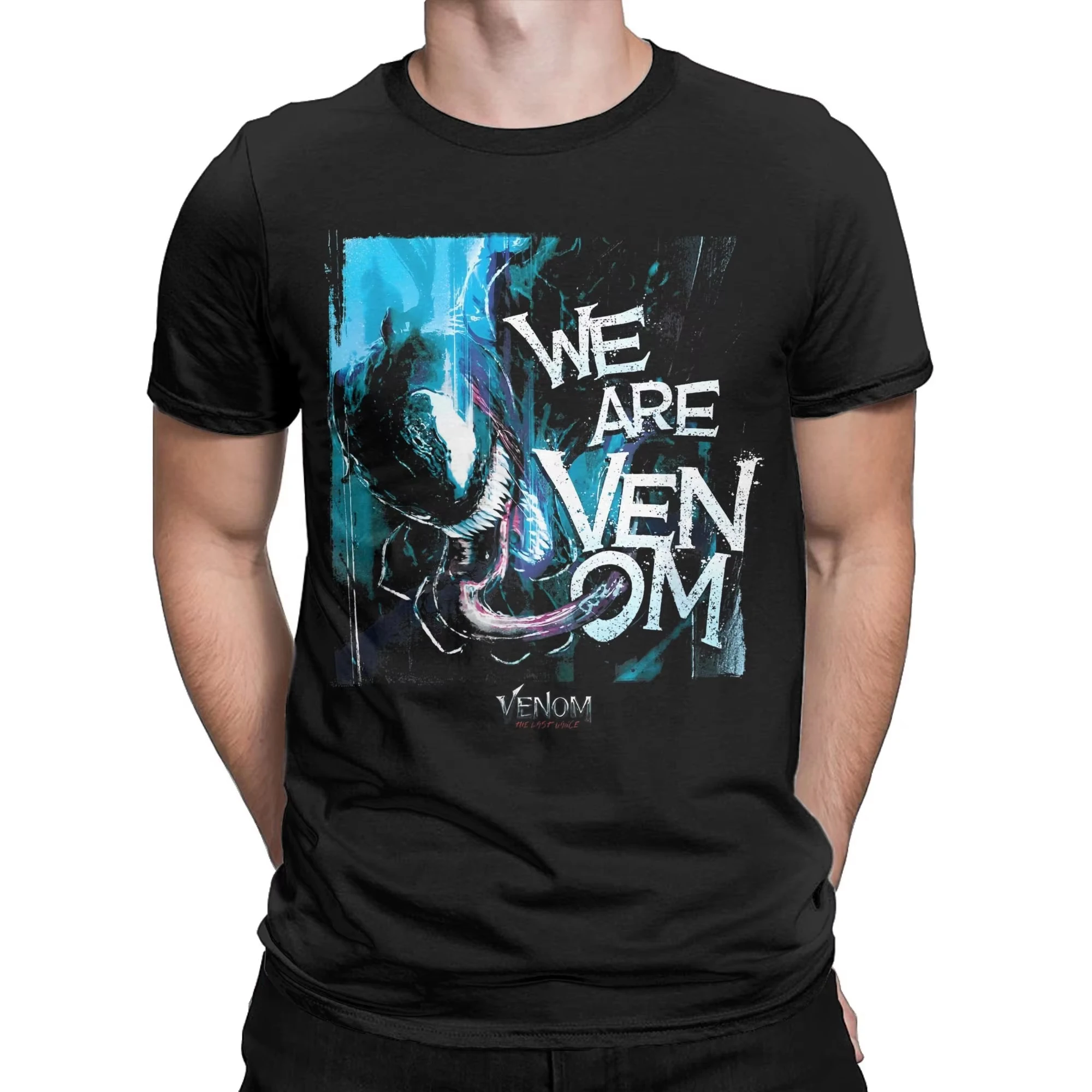 تي شيرت رجالي من Marvel-Authorized Spider-Man Venom Comic Cover وتي شيرت نسائي قطني برقبة دائرية وأكمام قصيرة