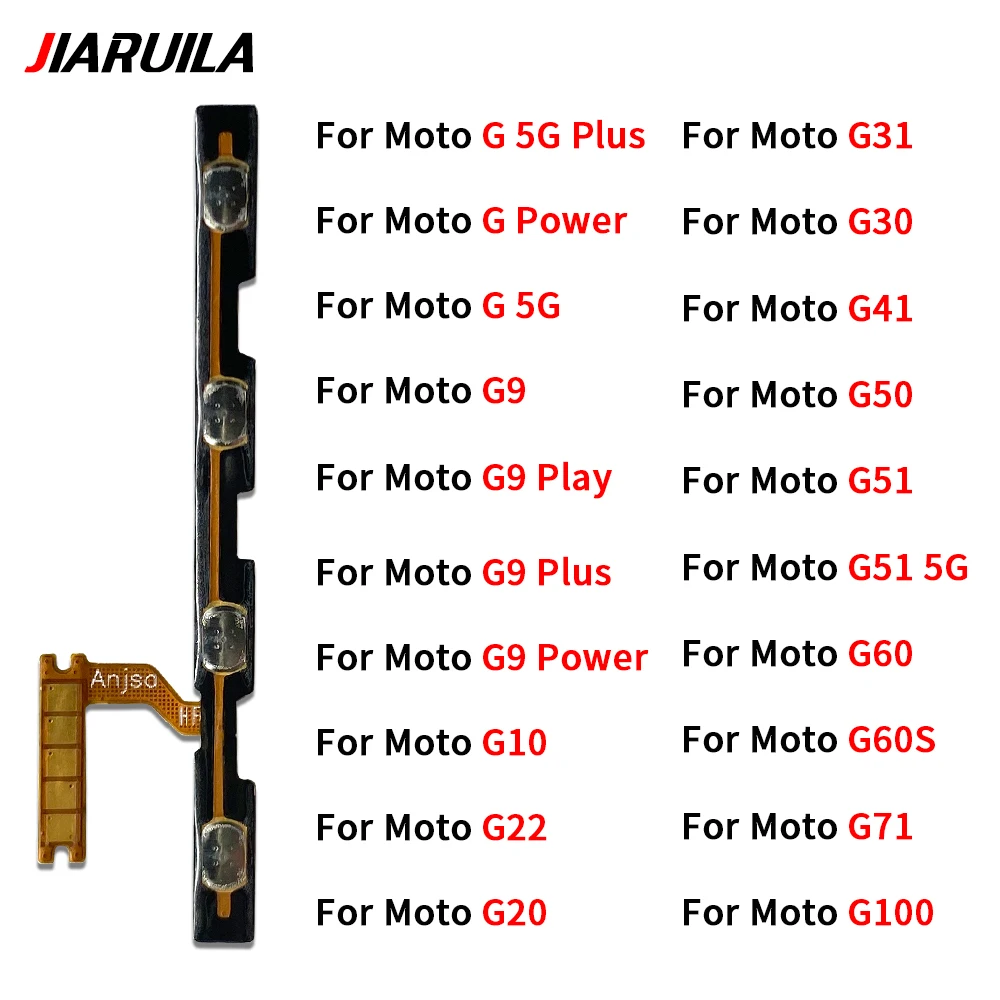 

50Pcs , For Moto G100 G71 G60S G60 G51 G50 G41 G31 G22 G10 G9 Plus G 5G Volume Power Switch On Off Button Key Flex