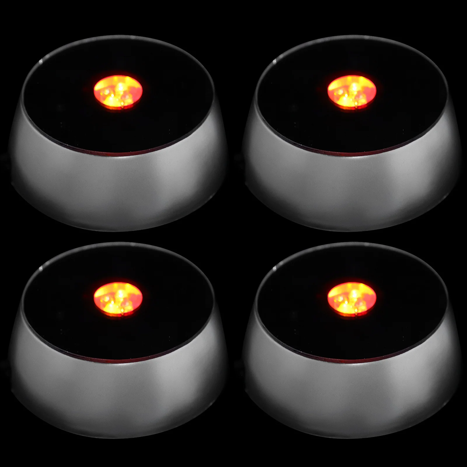 

4Pcs LED Crystal Display Stand Colorful Light Base for Glass Art Jewelry Showing Store Home Use Bright Display