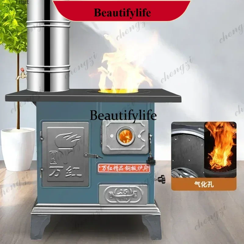Heavy Steel Portable Fire Pits Wood Stove Dual Fuel Burning Outdoor Camping Heating Fireplace Coal Grate