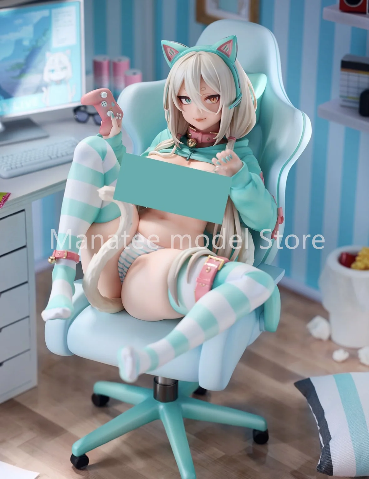 Lovely Original Nekomaka Big Breasts Gamer Shiro 1/6 PVC Action Figure Anime Model Toys Figure Collection Doll Gift