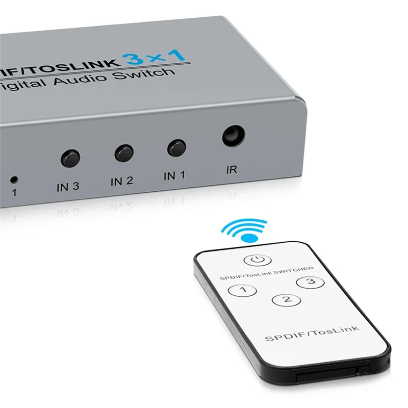 ABUD-3-Port Toslink Switching Digital Optical Audio Switcher 3X1 مع IR التحكم عن بعد الألومنيوم SPDIF الجلاد سهل الاستخدام الاتحاد الأوروبي P