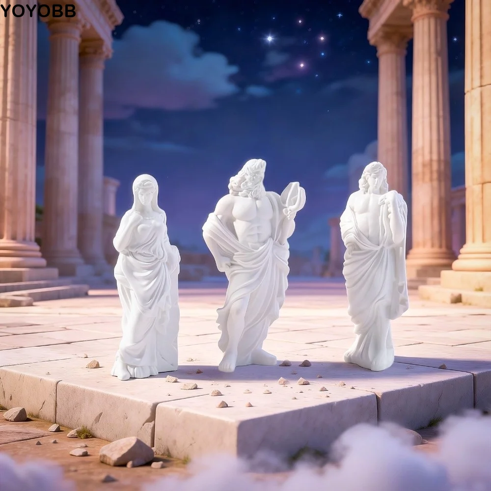 Resin Craft Twelve Gods Figurine Set Greek and Roman Mythology Vintage Greek Pantheon Gods Statue Collectible