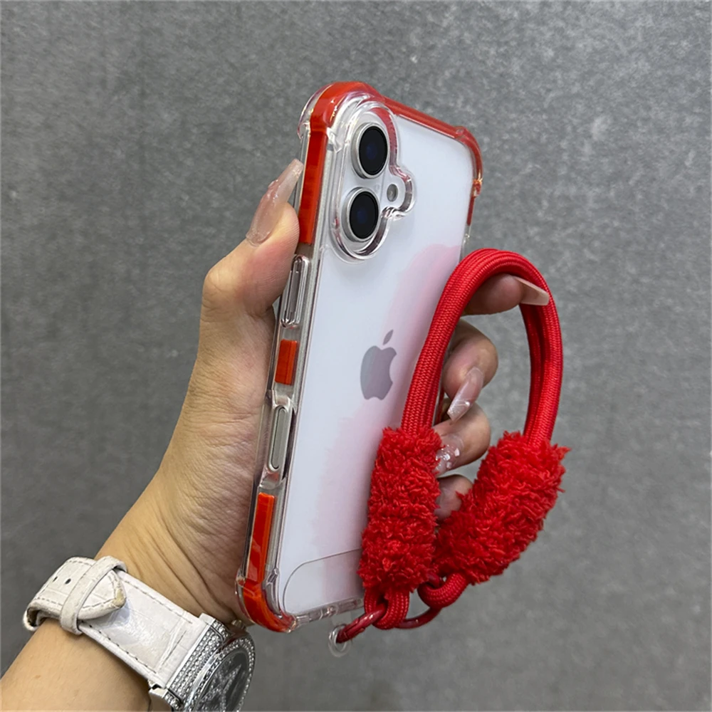 Hybrid-Bumper-Schutzhülle Transparent mit Handgelenkschlaufe für iPhone 18 15 17 11 12 13 14 16 Pro Max Plus Stoßfeste Airbag-Hülle – Detail 14