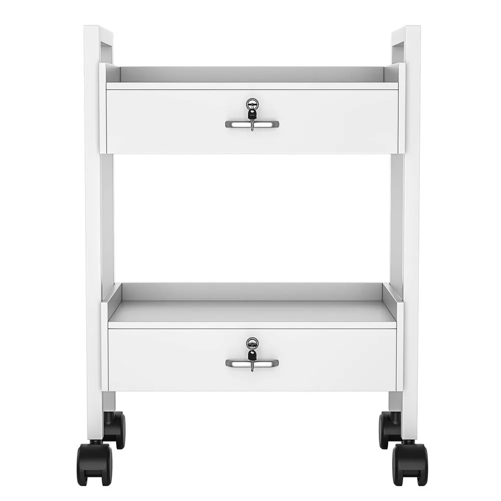 Salon Beauty Cabinet Cart Trolley 2 Layer Rolling Storage Drawer Organizer Wheels Lockable Tool Salon Station Barber