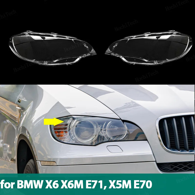 

Headlight Lampshade Transparent Headlight Lens Left and Right Lampshade Cover For BMW X6 X6M E71 E72 2008-14 X5M E70 2010-2013