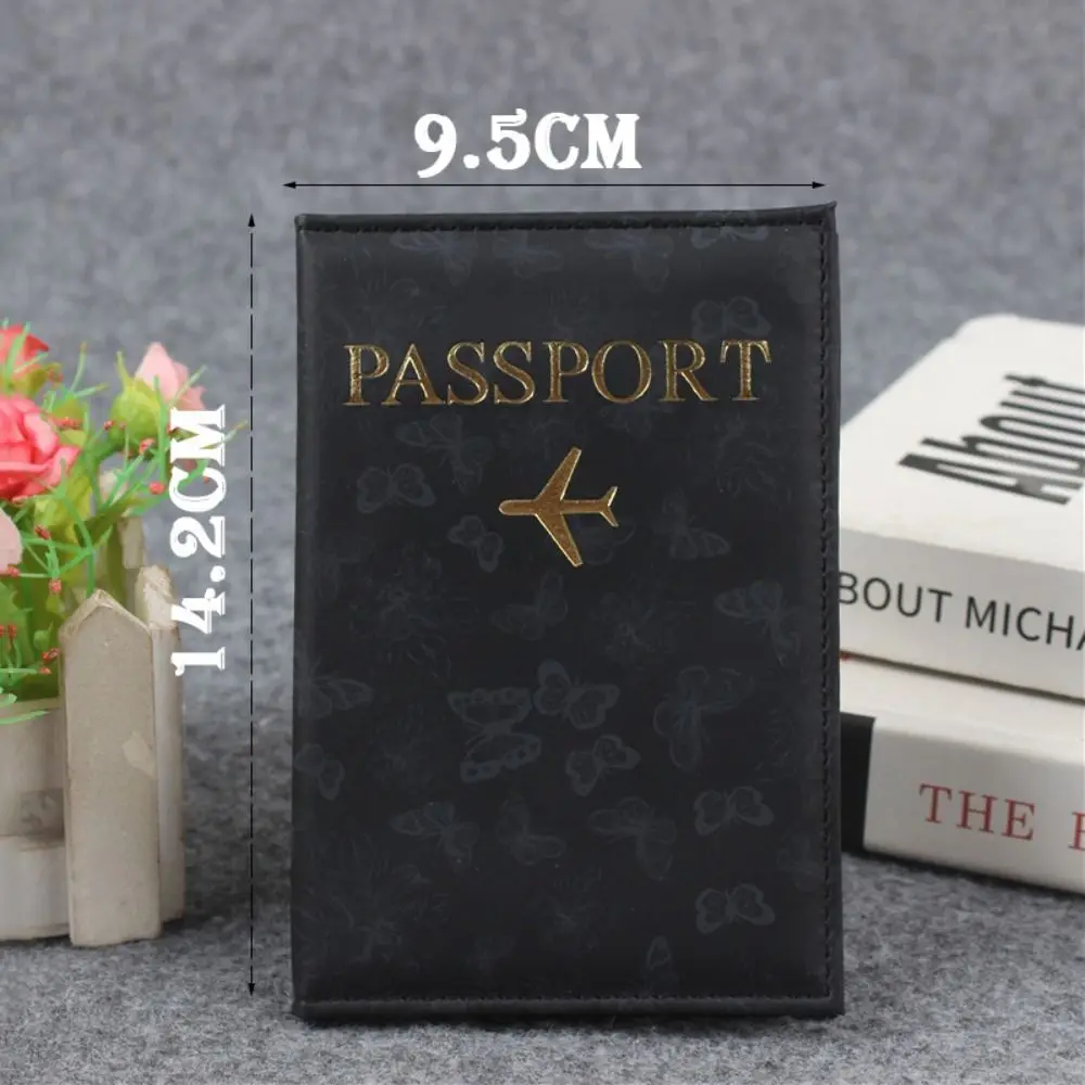 Porta passaporto portatile con stampa a farfalla Custodia per passaporto multifunzione in pelle PU Libro per passaporto impermeabile per donne/uomini